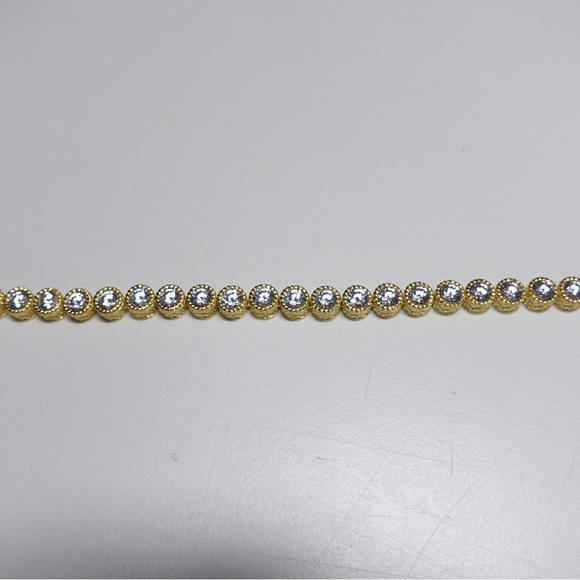 Judith Ripka 14K Gold Clad Sterling Silver 925 & Diamonique CZ Tennis Bracelet - Picture 5 of 11